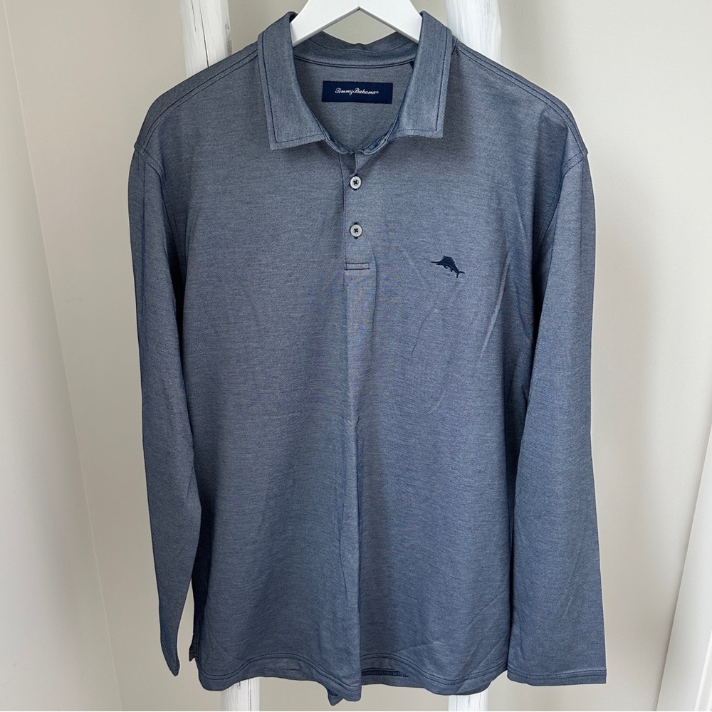 EUC Tommy Bahama Blue On Par
Spectator Long-Sleeve Polo Size XL